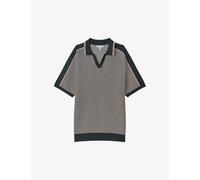 Reiss Mens Hunting Green Brunswick Open-collar Slim-fit Knitted Shirt L