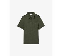Reiss Mens Olive Green Rainer Regular-fit Short-sleeve Towelling Cotton Polo S