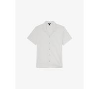 Reiss Mens Reiss Aleo Textured-Wave Short-Sleeve Stretch-Woven Shirt White XL