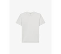 Reiss Mens Reiss Bradley Stitched-Trim Stretch Woven-Blend T-Shirt White S