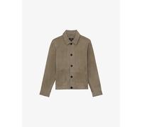 Reiss Mens Reiss Danny Suede Worker Jacket Soft Sage Green S