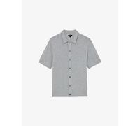 Reiss Mens Reiss Phoenix Short-Sleeved Knitted Shirt Soft Grey S