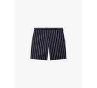 Reiss Mens Vy/white Lake Stripe-print Slim-fit Stretch-woven Shorts 34