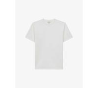 Reiss Mens White Bradley Stitched-trim Stretch Woven-blend T-shirt S