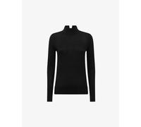 Reiss Womens Black Kylie Turtle-neck Wool Top L
