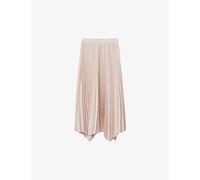 Reiss Womens Blush Azalea Asymmetric-hem Pleated Woven Midi Skirt 8