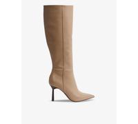 Reiss Womens Camel Gracyn Knee-high Leather Heeled Boots Eur 40 / 7 Uk Women