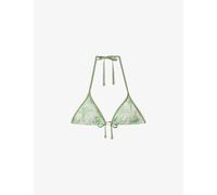 Reiss Womens Green/cream Thia Palm-print Triangle Bikini Top 12