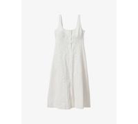 Reiss Womens Ivory Clarice Broderie Linen Midi Dress 8