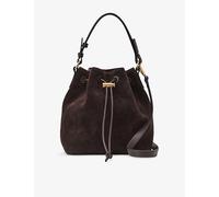 Reiss Womens Reiss Esther Suede and Leather Bucket Bag Chocolate 1 Size