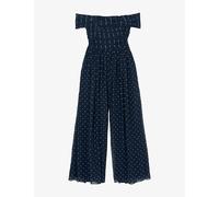 Reiss Womens Reiss Margo Polka-Dot Woven Jumpsuit Navy Ivory 10