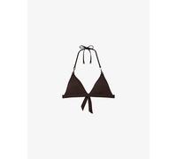 Reiss Womens Reiss Riah Side-Tie Low-Rise Stretch-Woven Bikini Bottoms Chocolate 14