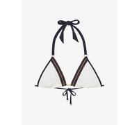 Reiss Womens Reiss Riva Colour-Block Triangle Stretch-Woven Bikini Top Ivory 10