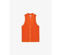 Reiss Womens Reiss Robin Knitted Linen Tank Top Orange S