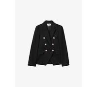 Reiss Womens Reiss Tally Double-Breasted Tailored Wool-Blend Blazer Black 10