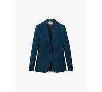 Reiss Womens Teal Jade Tailored-fit Stretch Wool-blend Blazer 4