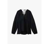 Reiss Womens Vy Noa Lace-insert Relaxed-fit Stretch-woven Blouse 4