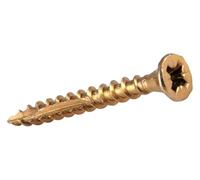 Reisser 8200S220450504 Cutter Pozi Countersunk Head Full Thread Yellow Tropicalized Woodscrew 200-Pieces, 4.5 mm Diameter x 50 mm Length