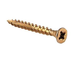Reisser 8221440PB Cutter Pozi Countersunk Yellow Coated Woodscrew 1200-Pieces with 2 PZ2 Bits, 4 mm Diameter x 40 mm Length