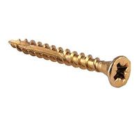 Reisser 8221450PB Cutter Pozi Countersunk Yellow Coated Woodscrew 900-Pieces with 2 PZ2 Bits, 4 mm Diameter x 50 mm Length