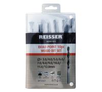 Reisser BP10SET Brad Point Wood Bit Set (10Pc) 3.0 - 12.0Mm (Hanger)