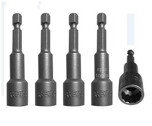 Reisser NS11BHL Impact Magnetic Bi-Hex Nut Setter 5-Pieces, 11 mm Diameter x 65 mm Length
