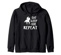 Reiter Spruch Eat Sleep Ride Repeat Pferd Reiten Zip Hoodie