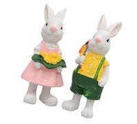 REITINGE 1Pair Artificial Resin Hare Figurine Easter Hare Ornament for Garden Yard Indoor and Outdoor Holiday Decoration Resin Yard Decoration