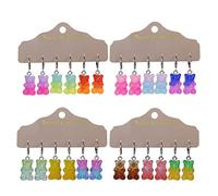 REITINGE 3/12 Pairs Cartoon Animal Drop Earring Set Candy Gradient Color Bear Dangle Earrings Ear Jewelry Lady Birthday