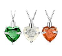 REITINGE 3lots Hearts Shape Keepsakes Pendants Jewelry Funeral Keepsakes Cremation Necklace for Ashes, Unique Memorials Pendants Pet Remembrancer Necklace