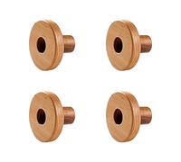 REITINGE 4Pcs Natural Sturdy Wood Cabinet Pulls Florals Shape Handles Accessory for Childrens Furniture with Installation Set Single Hole Wood Cabinet Hardware