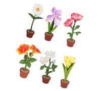 REITINGE 6PCS Colorful Flower Figurines for Craft Projects and Educational Learning Activities Simulation Potted Flower Model