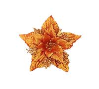 REITINGE 7 Inch Christmas Glitter Poinsettia Flower Decorations For Tree Wreath Garland Holiday Wedding Spring Festival Glitter Artificial Flowers Christmas