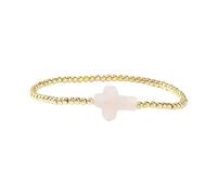 REITINGE Bracelets,Crosses Design Bracelet with Gold Beads and Elastic Cord for Fashion Forward Individuals Seeking Styles and Spirituality