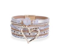 REITINGE Bracelets,Ethnic Multi layer Love Heart Bracelet Handwoven Bracelets Handwear with Distinctive Charm Unique Handmade Bangles