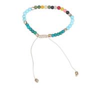 REITINGE Bracelets,Multi-Chakras Bracelet for Women Healing Crystal Natural Stone Wristband with 2mm Beads Unisex Adjustable Macrames Bangl