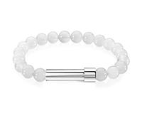 REITINGE Bracelets,Natural Stone Bracelet Stainless Steel Tube Connection Wrist Bracelet Strong Elastic Cord Valentines Day Birthday