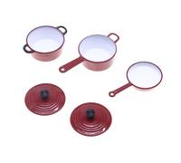 REITINGE Coating-Coated Tinyature Pots Pan Set with Realistic Particulars for Model House Displays & Child-Safe Pretend Play Games Doll House Miniature Pots