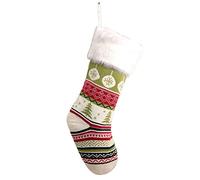 REITINGE Color Striped Plush Knitted Christmas Stockings Candy Bag Stocking For Family Country Personalized Holiday Indoor Hanging Stocking Decorations Decoration Stockings