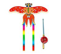REITINGE Dynamic Kites 3D Fishing Rod Line Bird Easy Flying Toy Long Tail Popular Beach Activity Parent-Kids Favor Dynamic Kites for Kids Family Gathering