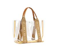 REITINGE Fashionable and Practical Clear PVC Handbag Casual Shoulder Bags for Shopping Gym Beach Travel with Spacious Interior
