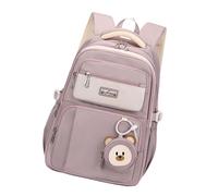 REITINGE Fashionable School Bag for Women Comfortable and Practical Backpack with Stylish Plush Pendant for Various Occasion Student Bag