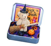 REITINGE Halloween I Wizard Stuffed Set with Cozy Blanket Broom Pumpkin Decorative Iron Box Home Decor Party Multi Color Bear Decor