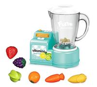 REITINGE Kitchen Appliances Toy Pretend Playset Blender Mixer with Food Accessory Realistic Light and Sounds for Kids Ages 4-8 Kids Blender Set Kitchen Appliances