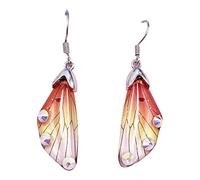 REITINGE Multiple Fantasy Rhinestones Cicada Earrings Fairy Butterfly Gradient Rainbow Long Dangle Earrings