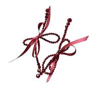 REITINGE New Year's Earrings Red Bow Crystal Long Temperament Korean Online Celebrity Show White Skin Earrings Female