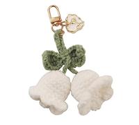 REITINGE Of the Valley Chain Pendants Handmade Keyring Crocheted Wind Chimes Bag Decors Holder Handbag Charm Handmade Flower Knitted Keyring Ornament Holder Decors