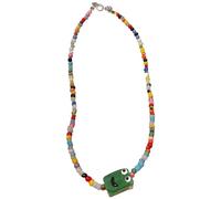 REITINGE Resin Bead Monsters Charm Necklace Party Statement Neck Jewelry Colorful Beads Necklace Resin for Daily Party
