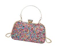 REITINGE Rhinestones Sparkling Shoulder Purse for Women Multicolor Evening Bag Party Handbag for Prom Event and Special Occasion Chain Strap Purse