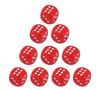 REITINGE Rounds Corner Six Sided Dices Bulk, Pack of 10 White Color 25mm Acrylic Dices Cubes Set Loves Heart Dots for Party Use Math Teaching Educational Dices Toy